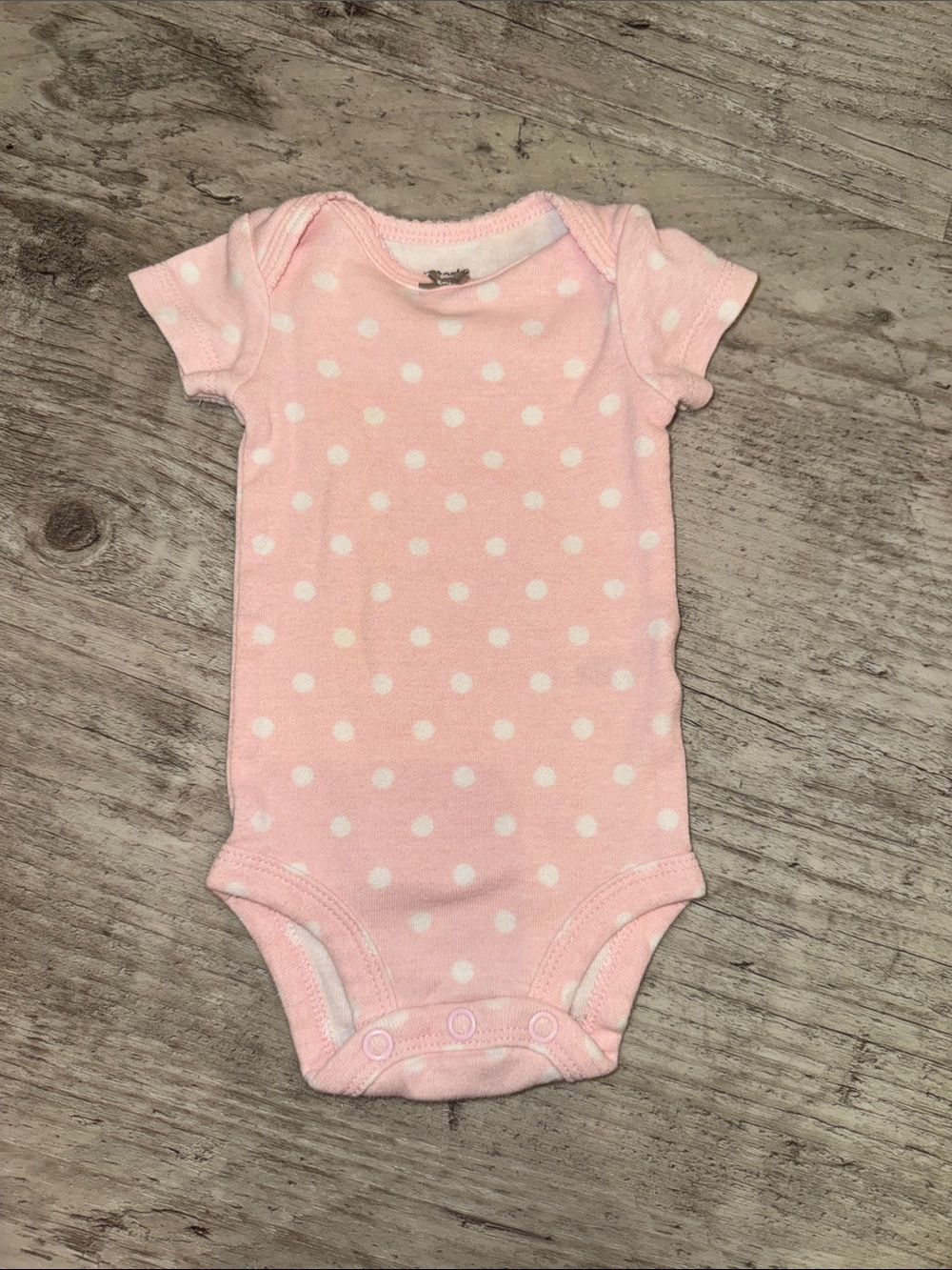 Carter's Pink and White Polka Dot Short-Sleeve Baby One-Piece